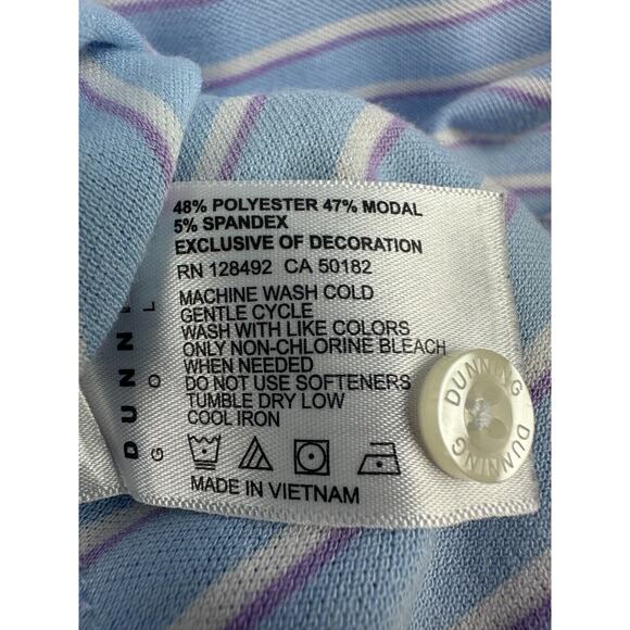 Dunning Men's Size M Performance Golf Polo Shirt Striped Short Sleeve Collared - Picture 9 of 10